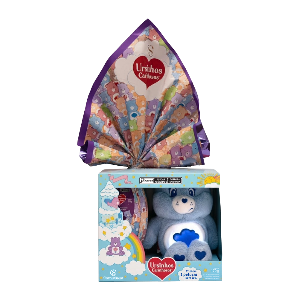 Ovo de Páscoa ao Leite Pelúcia Zangadinho com LED Ursinhos Carinhosos 170g